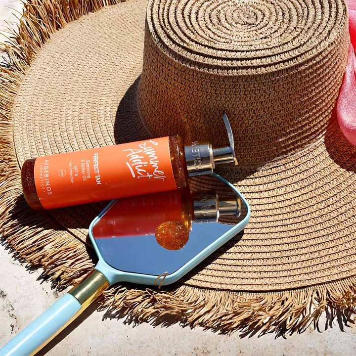 Summer Addict Perfect Tan - Αντηλιακό Λάδι Slimming &amp; Glitter Oil, Spf 6, 150ml - Avgerinos Pharmacy
