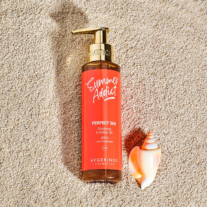 Summer Addict Perfect Tan - Αντηλιακό Λάδι Slimming &amp; Glitter Oil, Spf 6, 150ml - Avgerinos Pharmacy